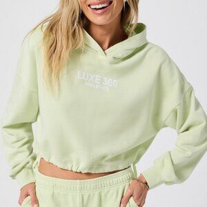 NWT Fabletics XS Year Round Terry Luxe 360 Cropped Hoodie Light Green